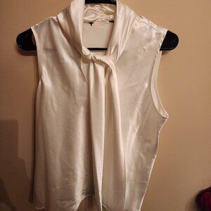 Black Label Cream Top/Blouse with a fun bow in medium